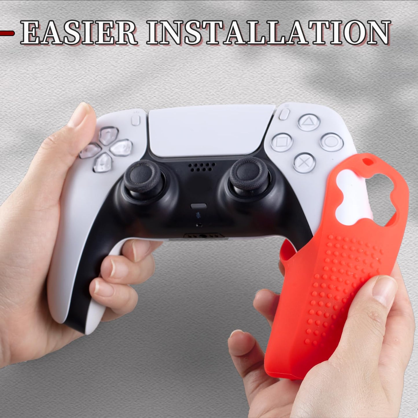 SoAegis Split Anti-Slip Controller Skin Set, with 2 Thumb Grips & 2 Elevated Base, Individually Silicone Grip Controller Case for PS5 DualSense
