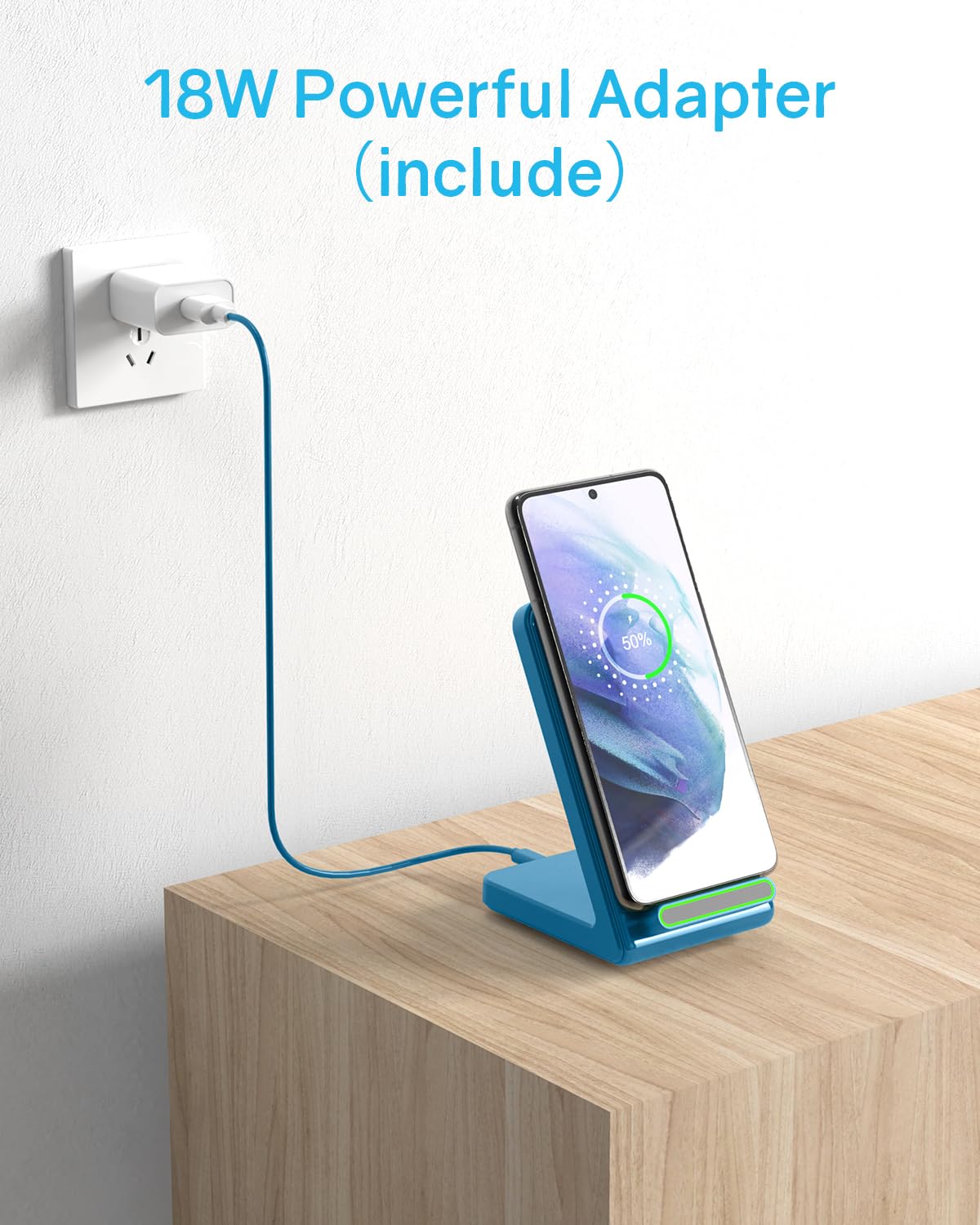 Fast Wireless Charging Station for Phone: CIYOYO 15W Charging Stand Compatible with iPhone 15/14/13/12/11, Samsung Galaxy S23/ S22/ S21/ S20