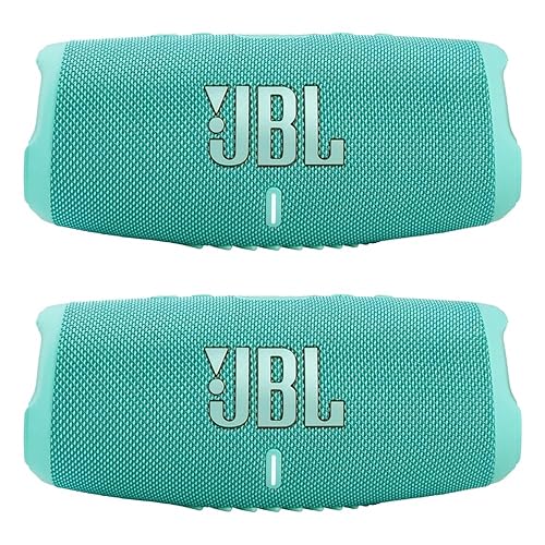 JBL Charge 5 - Waterproof Portable Bluetooth Speaker - Teal/Teal (Pair)