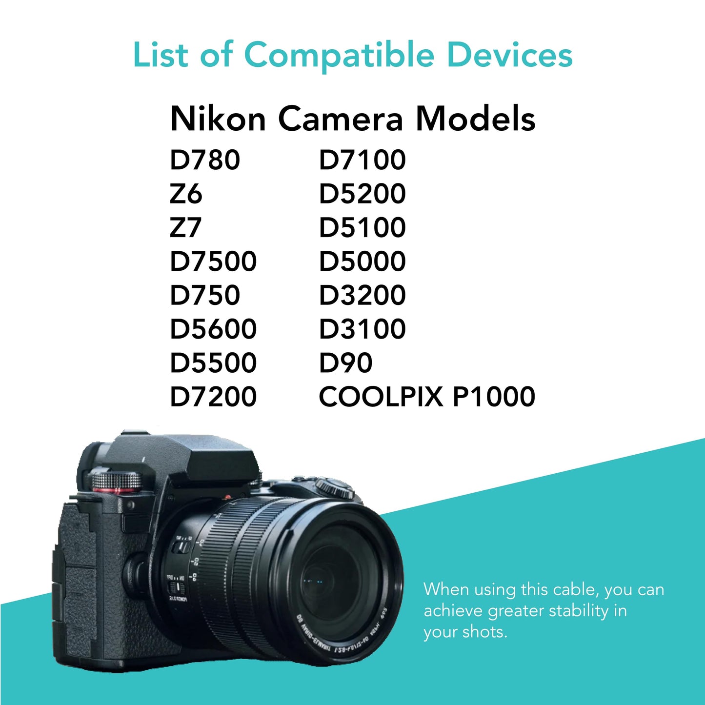 Foto&Tech 2.5mm N3 Camera Remote Control Shutter Release Cable Cord for Nkon Z8 Z6 III D780 Z6 Z7 D7500 D750 D5600 D5500 D7200 D7100 D5200 D5100 D5000