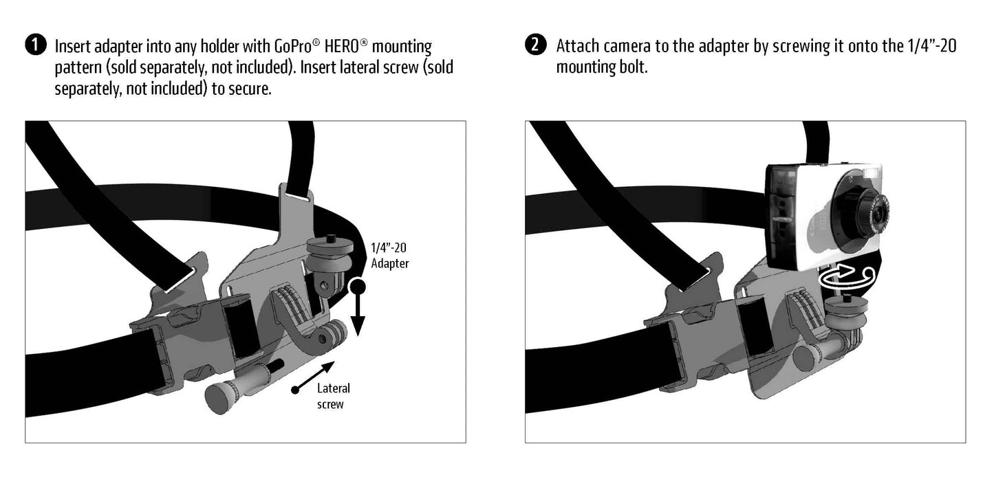 Arkon GoPro HERO Mount Connection to 1/4 inch 20 Camera Mount Adapter