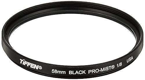 Tiffen 58mm Black Pro-Mist 1/8 Filter|Black Pro-Mist Filter|Ultra Slim|Cinematic Effect Camera for Portrait Photography/Video/Vlog