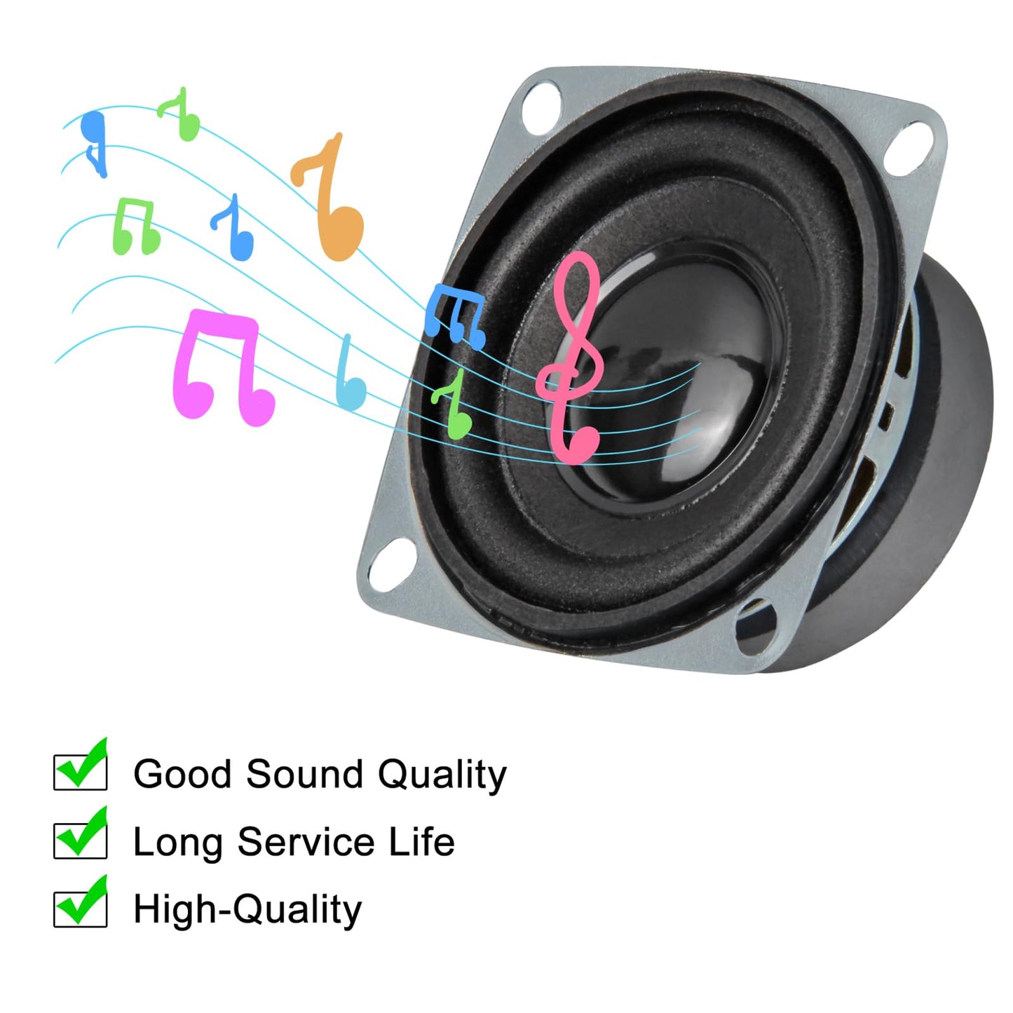 DWEII 4PCS 2" 8Ohm 3W Full Range Audio Speaker Stereo Woofer Loudspeaker for Arduino(8 ohm Speaker)