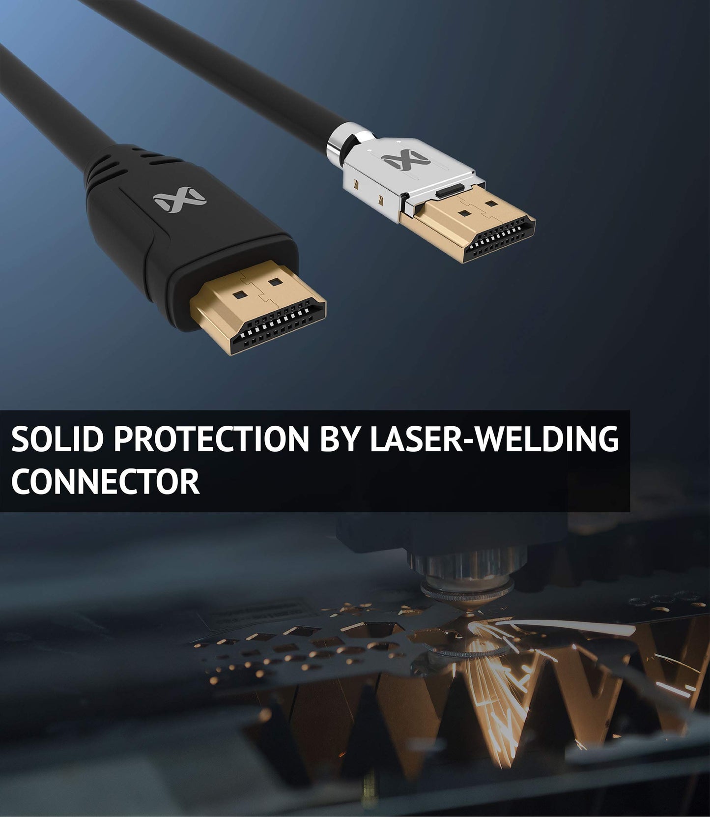 JAVEX Pure Copper HDMI Cable, Metal Connector, Nylon Braided Protection, 4K@60Hz 18Gpbs, 3M(10FT)