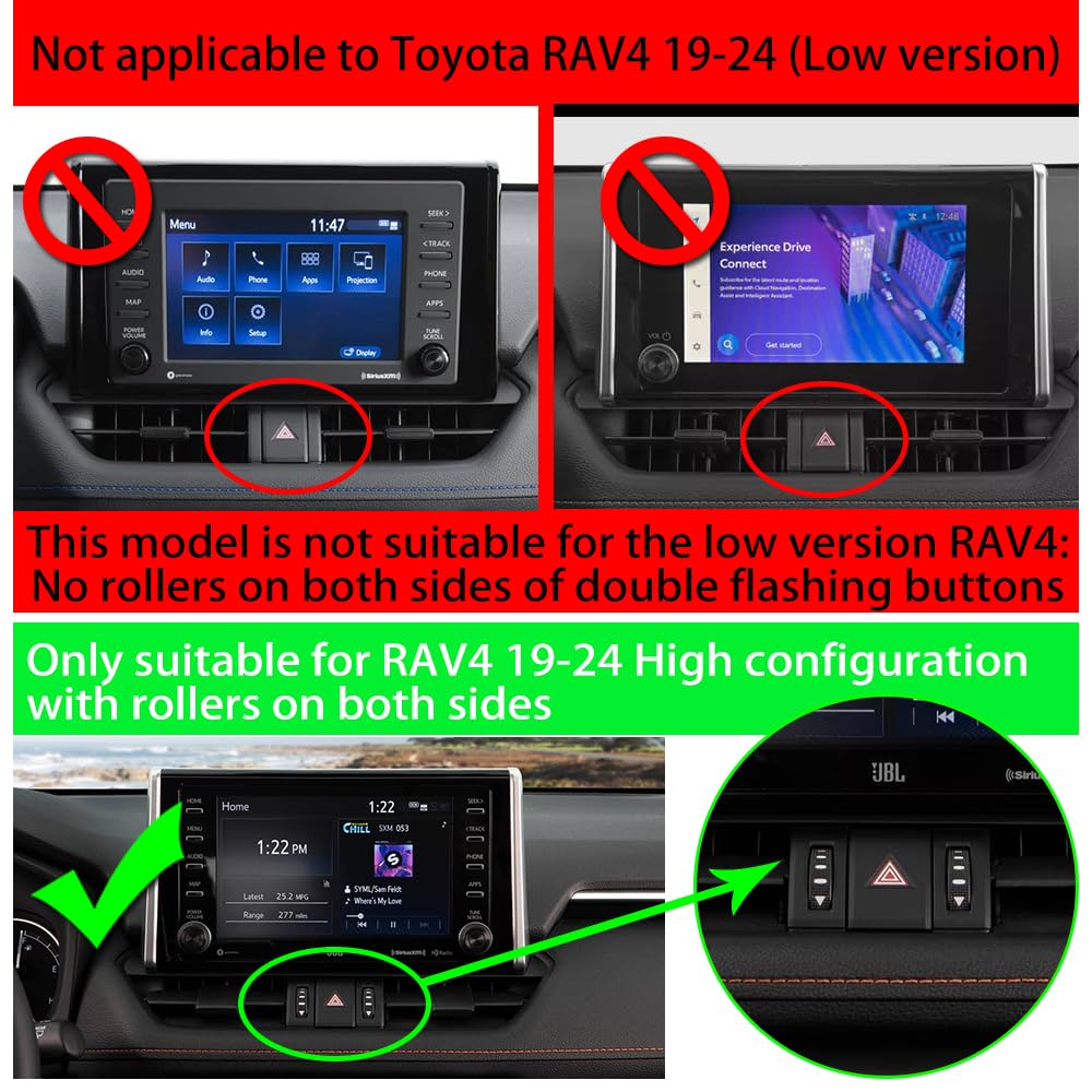 musttrue Car Phone Holder for Toyota RAV4 2019-2025,Hybrid XSE Limited,Prime XSE 2021-2025 Auto Accessories Navigation Bracket Interior Mobile Cell