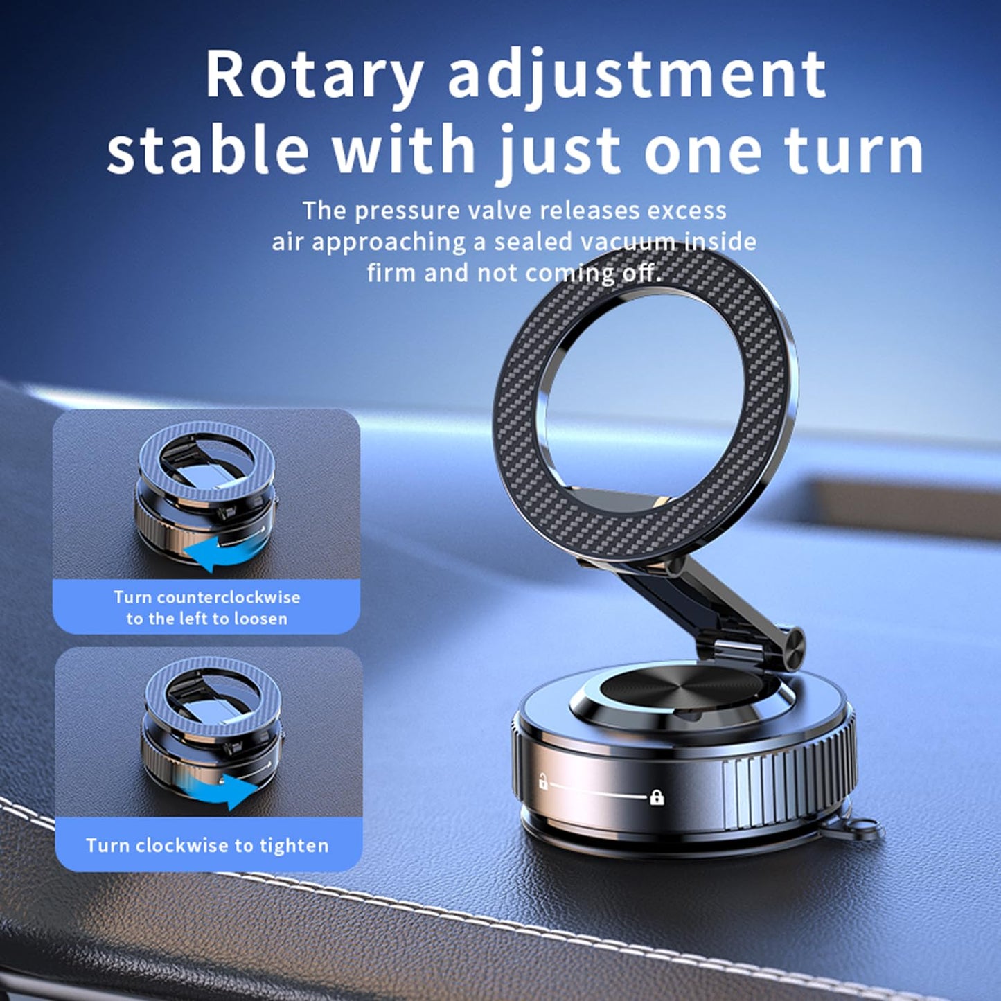 Hosann Century Vacuum Magnetic Car Phone Holder for MagSafe,360° Foldable Rotation Car Mount Cell Phone Holders for iPhone 17/16/15/14/13/12 Series