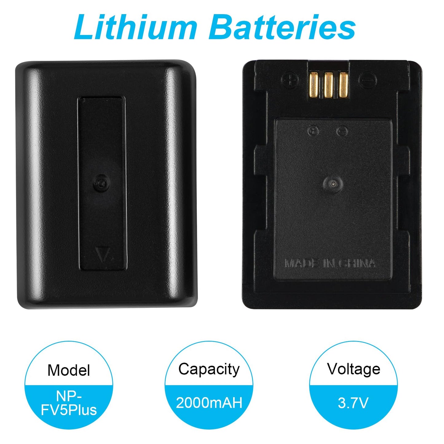 Camcorder Video Digital Camera Travel Charger and 3.7V 2000mAh NP-FV5 Plus Li-ion Rechargeable Battery?NP-FV5 Plus Battery Charger?