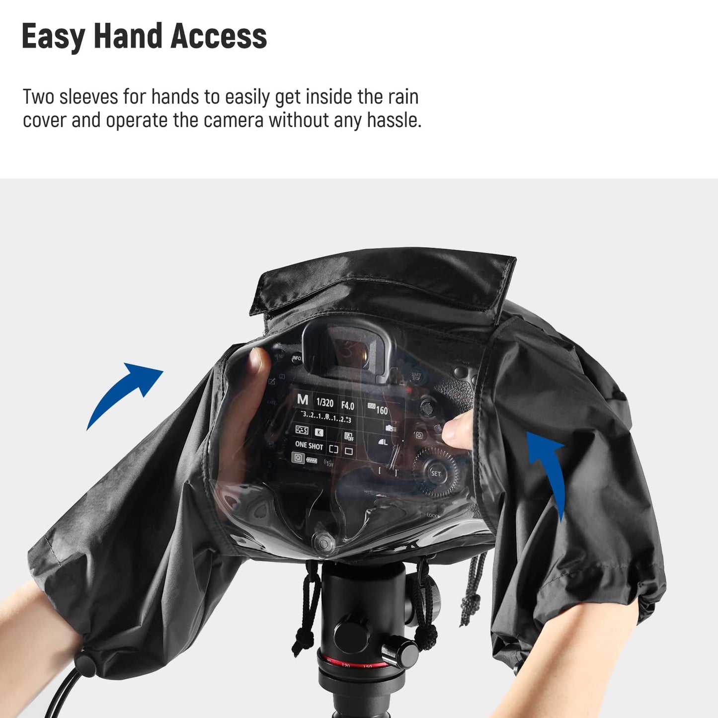 NEEWER Camera Rain Cover, Small Size Durable Nylon Raincoat Compatible with Canon Sony Nikon DSLR Mirrorless Vlog Camera & Lenses Within 200mm,