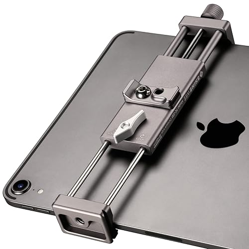 SHINEWEE Full Metal Tablet Tripod Holder - Compatible with iPad mini/Air/Pro | 1/4" Screw & Arca-Swiss Dovetail Mounts | Universal Tablet Clamp