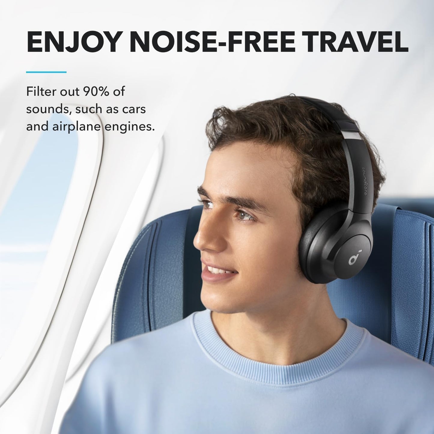Soundcore by Anker Q20i Hybrid Active Noise Cancelling Headphones, Renewed