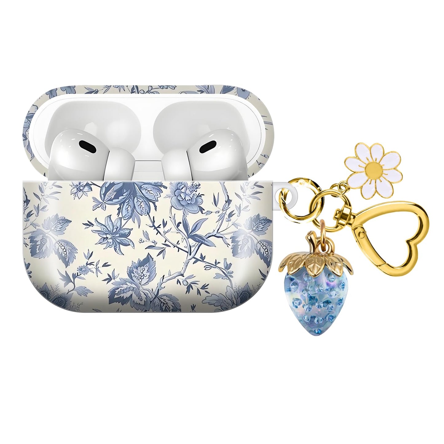 Compatible with AirPod PRO 3 2025 Shockproof and dustproof Wireless Earphone case, with a Beautiful and Cute Strawberry Keychain Pendant Suitable