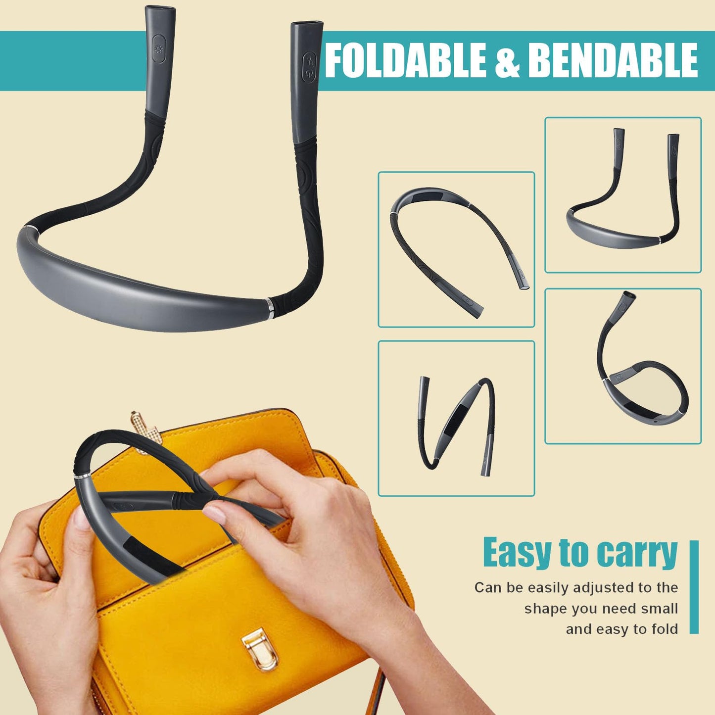 AIOLEKUP LED Neck Reading Light, Book Light for Reading in Bed, 3 Colors, Stepless Dimming Brightness, Bendable Arms, Hand Free Rechargeable, Perfect