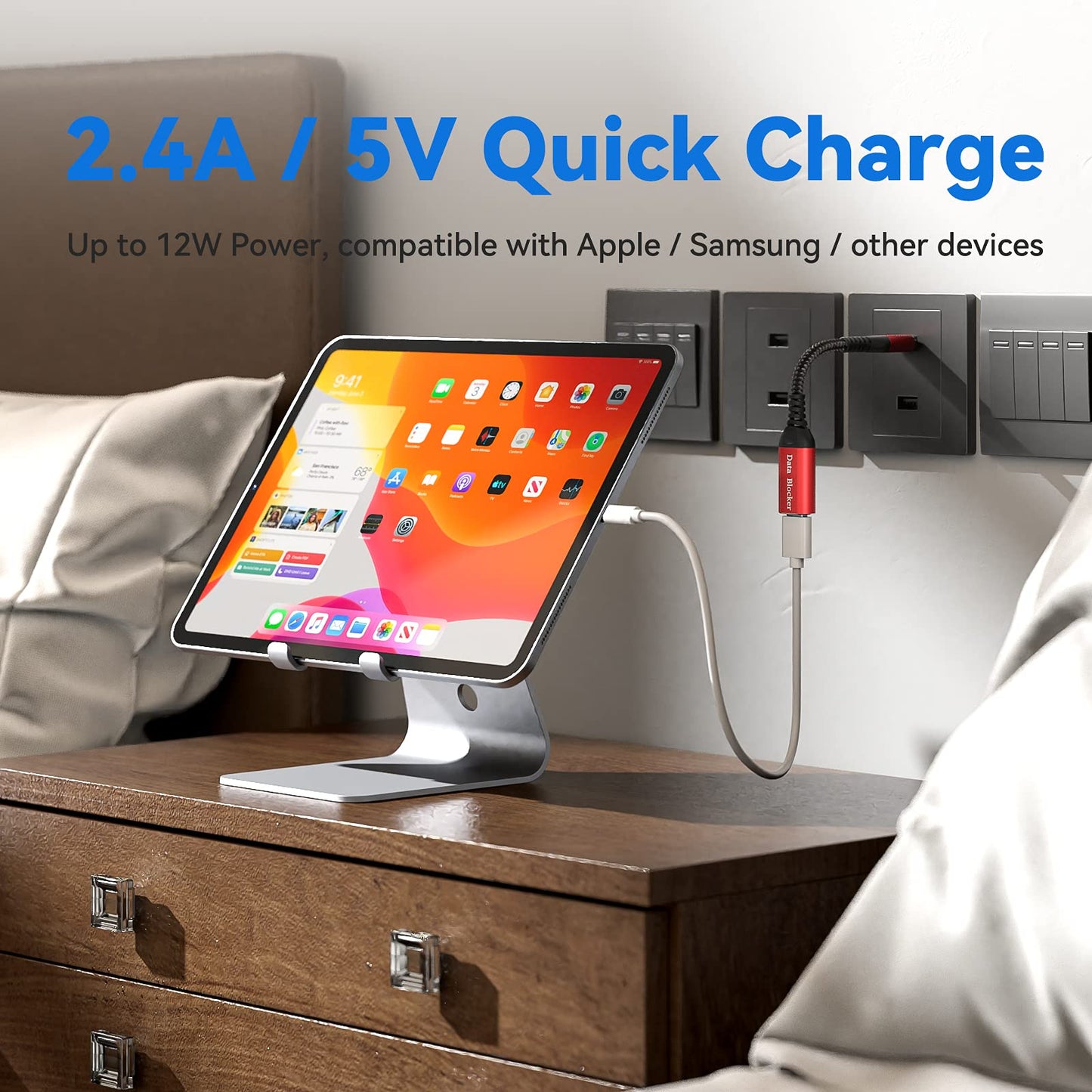 ZIYUETEK USB Data Blocker, Charge-Only Adapter USB Blocker(2PCS), Provide Safe and high-Speed Charging, Protect Against Juice Jacking, Hacking