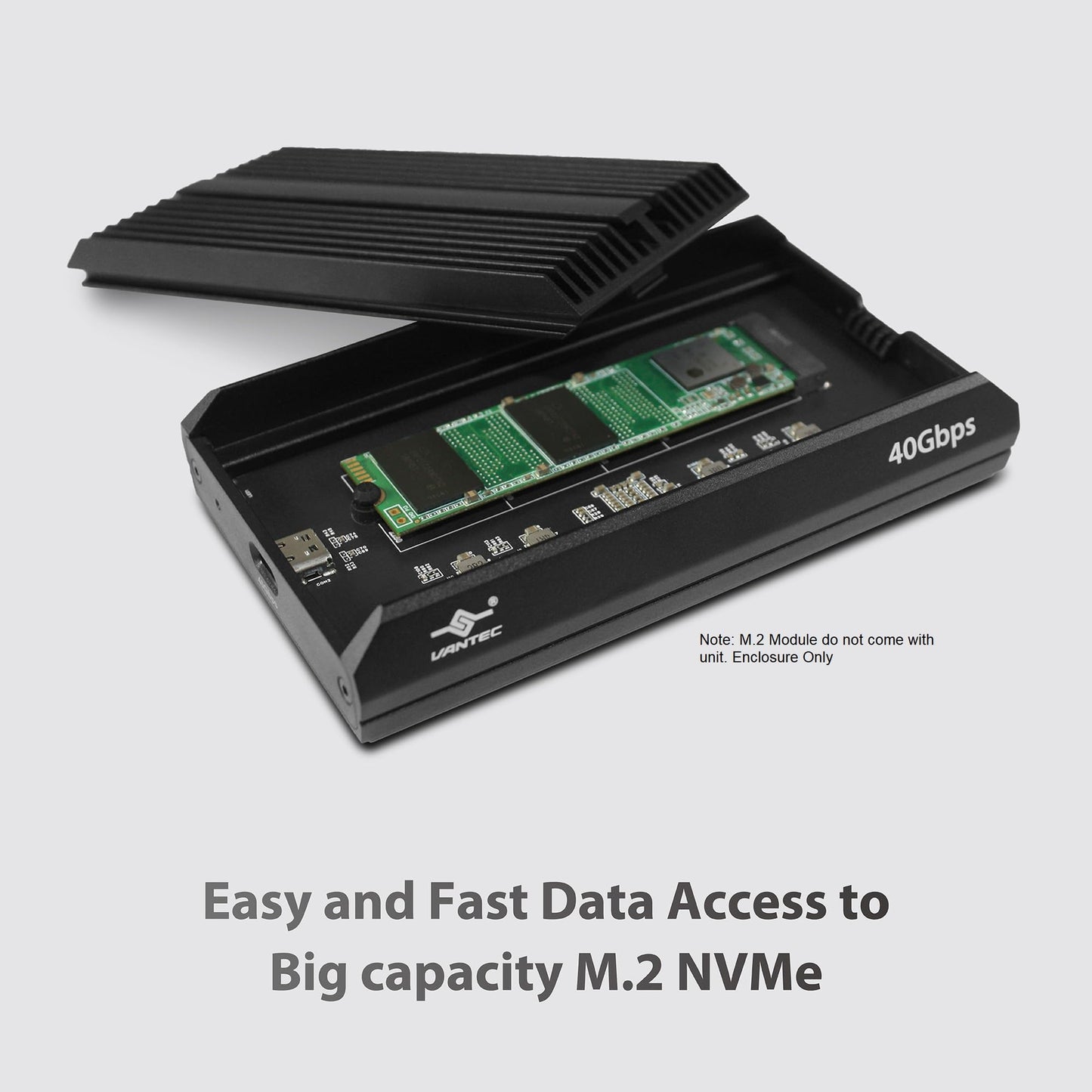 Vantec NexStar SX, USB 4, 40Gbps, M.2 NVMe Enclosure, USB C (NST-M240C4)