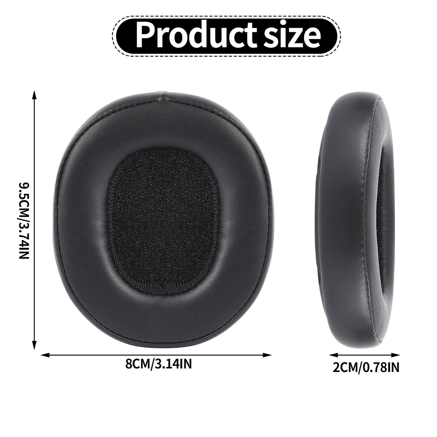Replacement Ear Pads for Skullcandy Crusher Wireless/Evo/ANC, Hesh 3/EVO & Venue ANC/Wireless Over-Ear Headphones, Ear Cushions Ear Cover with Soft