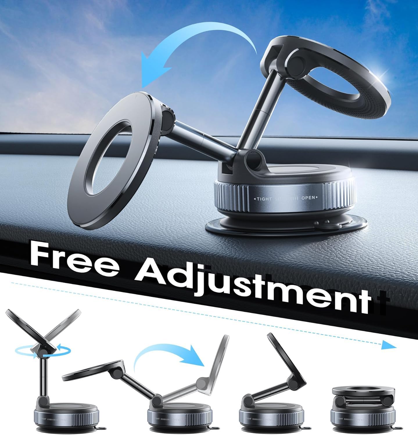 Magnetic Phone Holder for Car? Ultra Vacuum Suction Cup Phone Mount ?360° Adjustable Car Phone Holdefor Your Car Accessories for iPhone 17 15 14 13 12