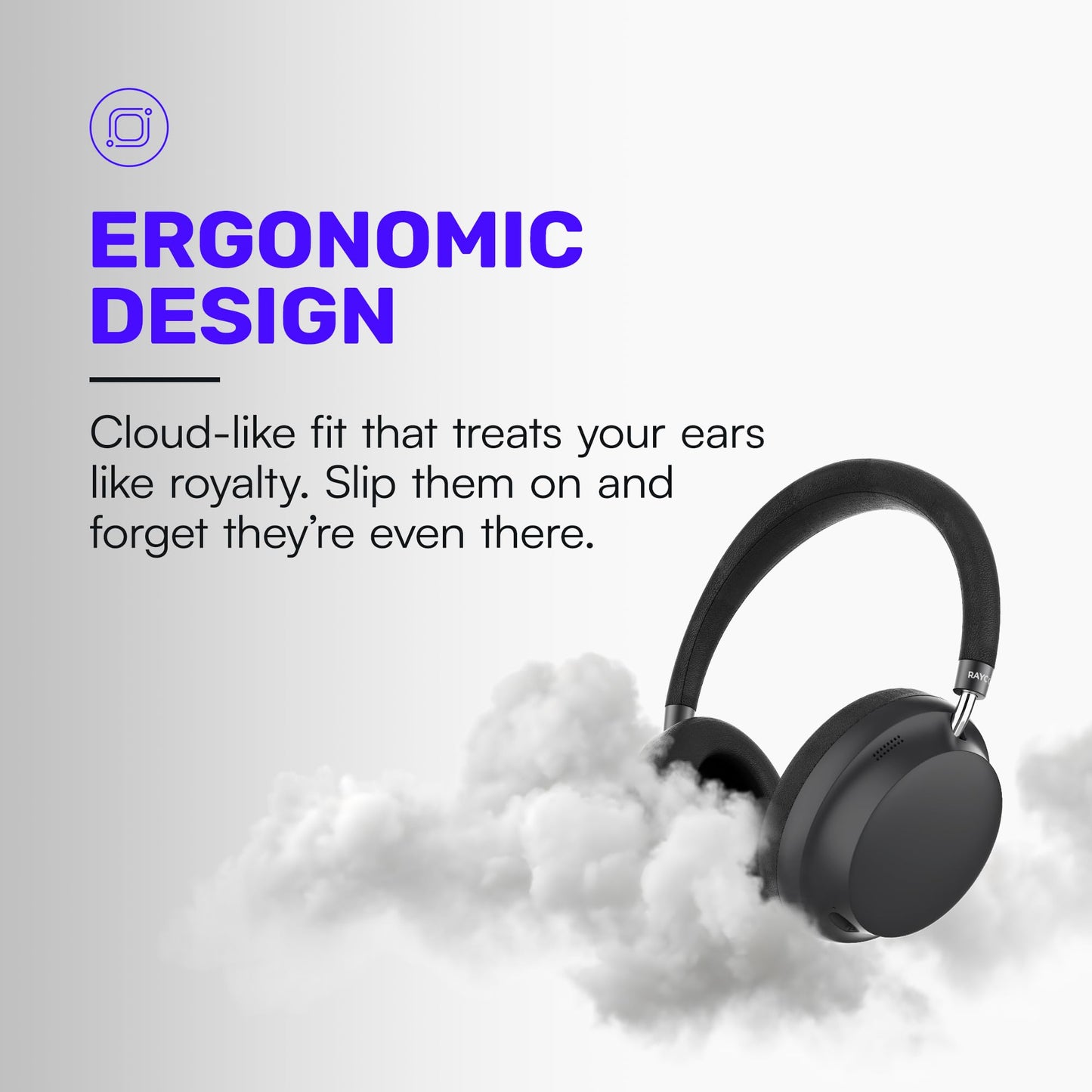 Raycon Essential Bluetooth Headphones - Over The Ear, Active Noise Cancelling Wireless Headphones + Awareness Mode, Bluetooth Headset with Mic, 50…
