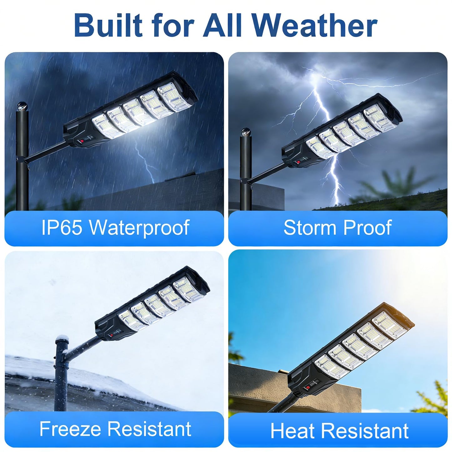 JUMGUN Solar Street Lights Outdoor Waterproof, Dusk to Dawn Flood Lights with Motion Sensor and Remote Control, Solar Powered Security Light