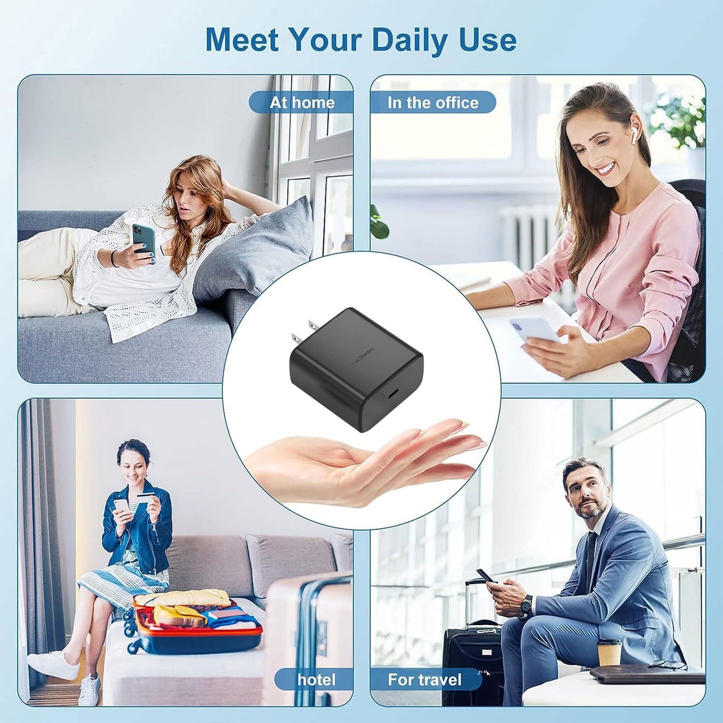 Super Type-C Charger Fast Charging Block?45 W USB C Fast Charger with Type-C Cables for S ansung Galaxy S25 Ultra/S24 Ultra/S24+/S23 Ultra/S23+/S22