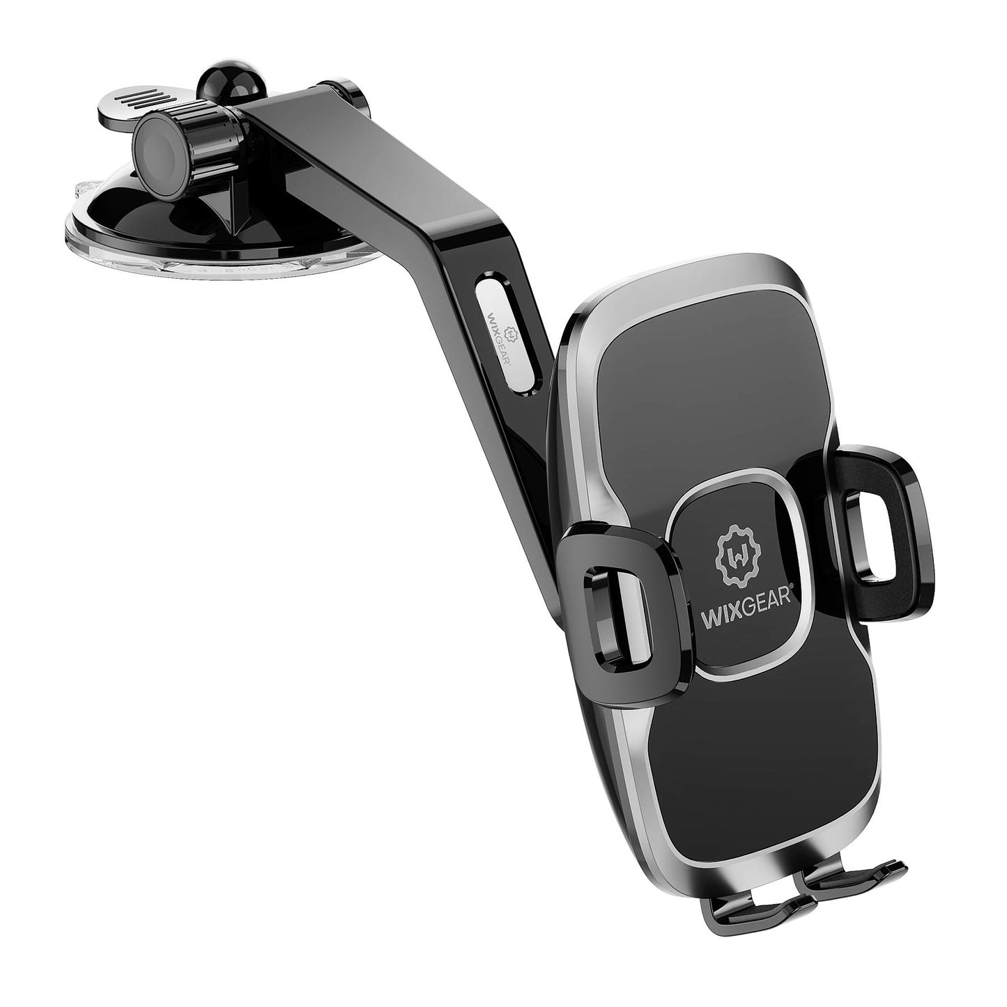 Universal Dashboard Curved Phone Car Suction Cup Mount Holder by Wixgear 360 Degree Rotation Compatible with iPhone 13 Pro Max, 12 Pro, Galaxy S21