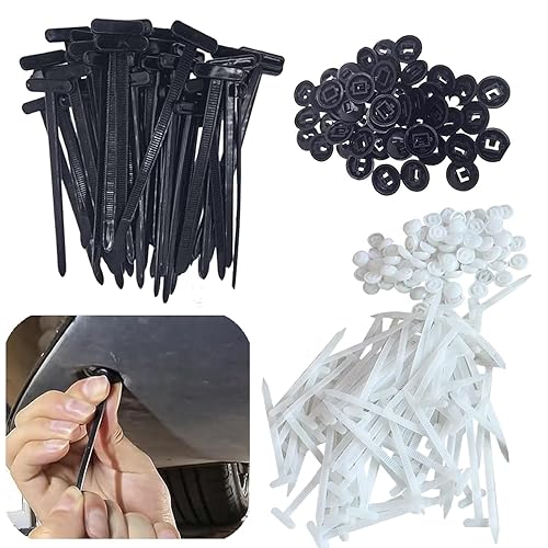 100 PCS Nylon Universal Cable Tie Buckle, Heavy Duty Self-Locking Nylon Zip Ties Holder, New Multi-functional UV Resistant Plastic Cable Tie Tool