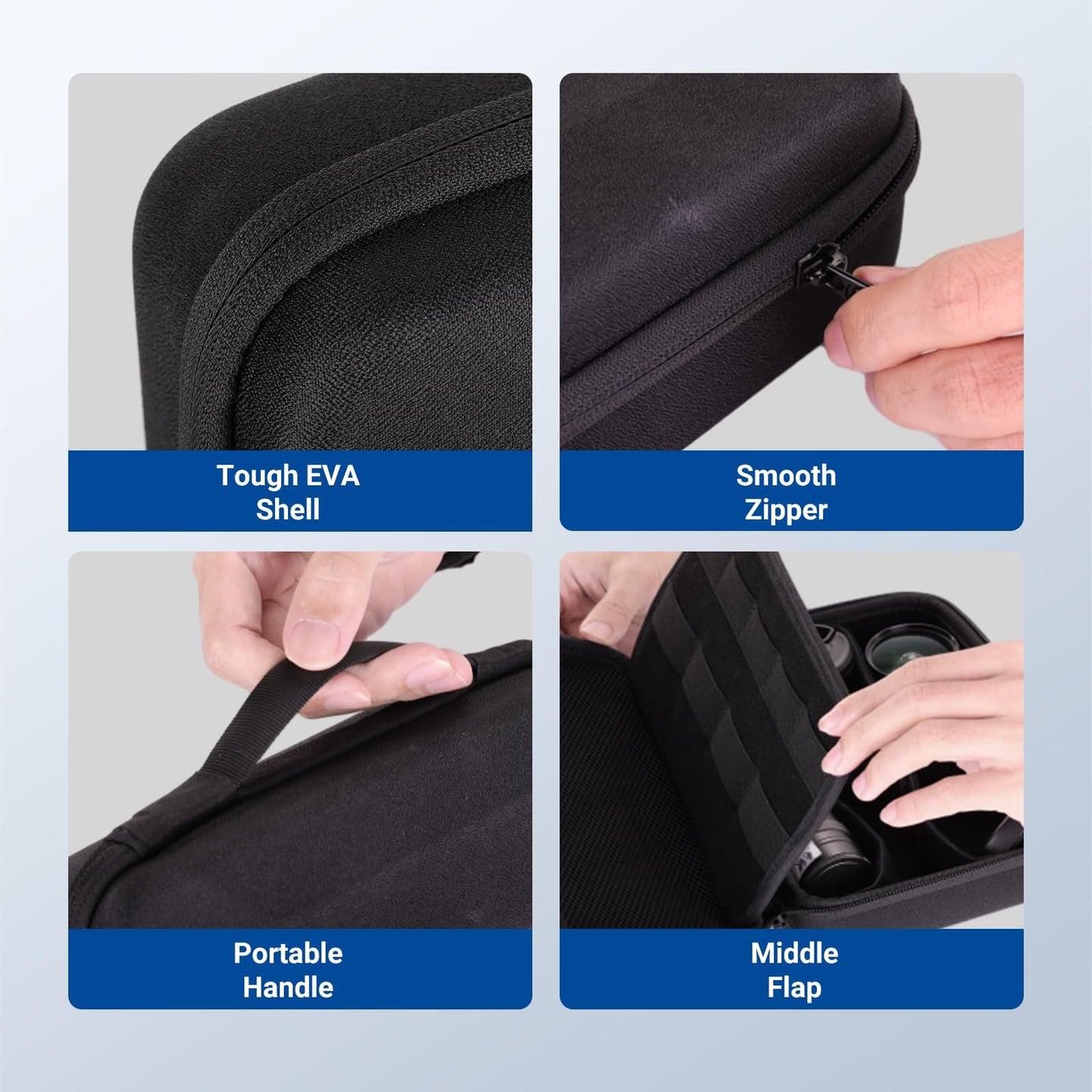 NEEWER Carrying Case for Action Camera & Accessories, Splashproof Protective Storage Bag with DIY Dividers & Mesh Pockets Compatible with GoPro DJI