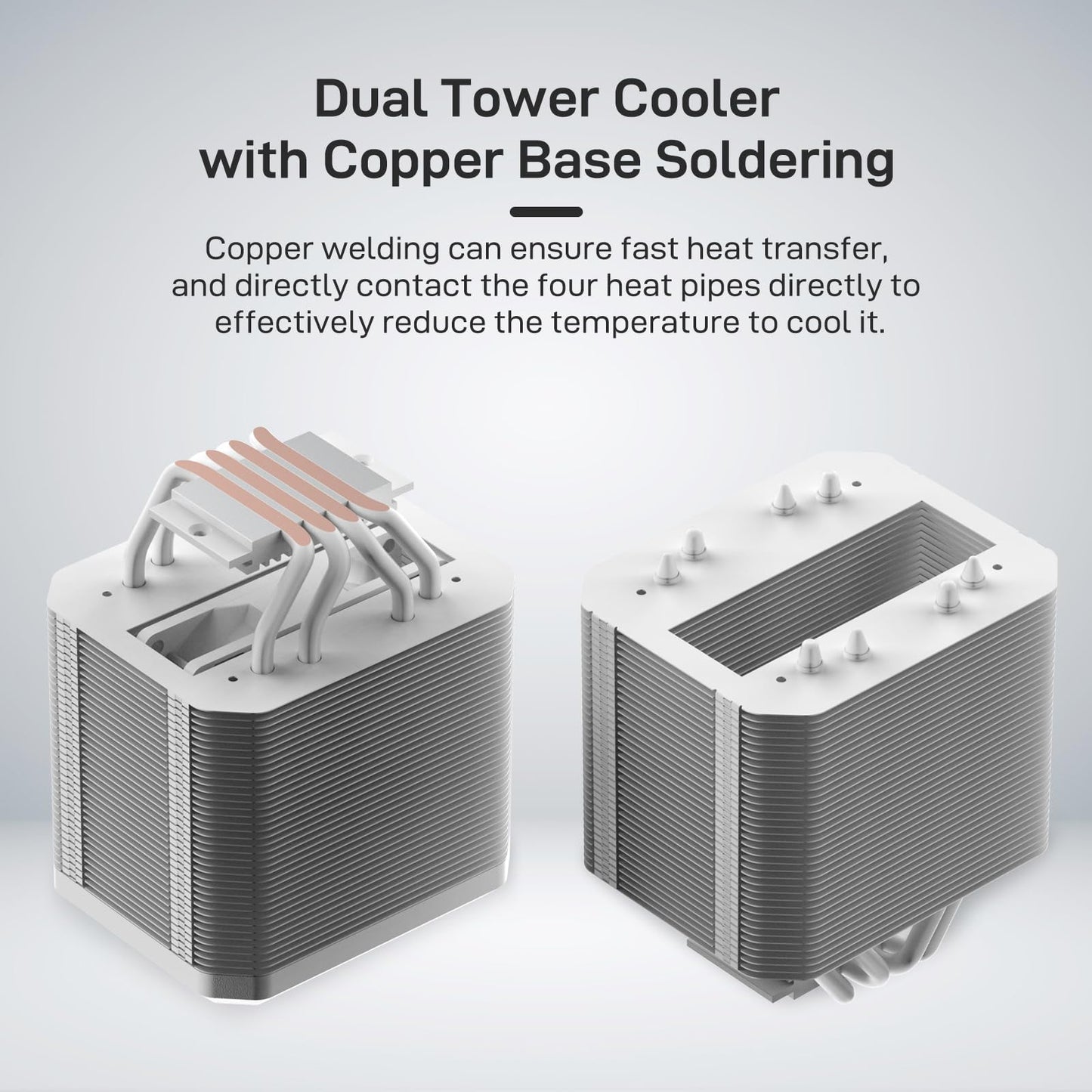 ALSEYE M90 CPU Cooler, Hidden Fan Designed Dual Tower Air-Cooled CPU Cooler with ARGB Light Effect Cover Compatible with Both Intel and AMD Platform