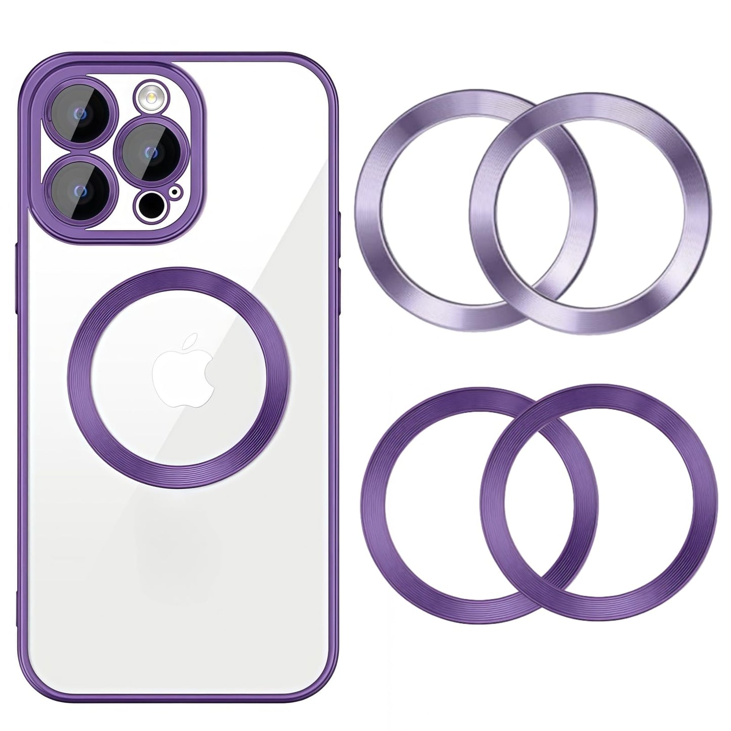 4 Pack Multicolored Universal Metal Rings Compatible with Magsafe Sticker,Magnetic Ring Ultra-Thin(0.4mm) for Phone Cases & Wireless Charging (2Pack