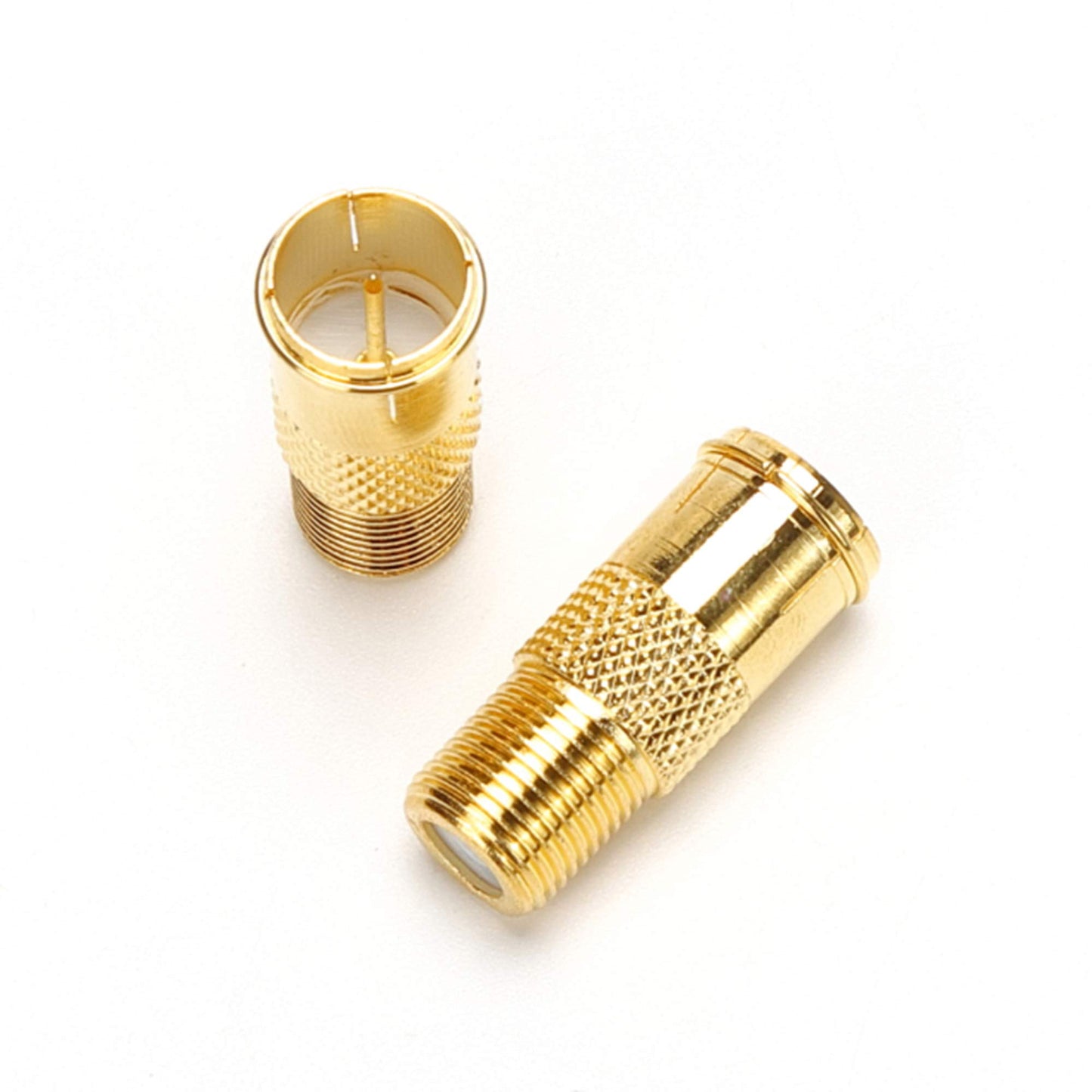 TLS.eagle RG6 Compression F Type Connector Quick Push on Coax Cable Adapter Gold Plated Pack of 5