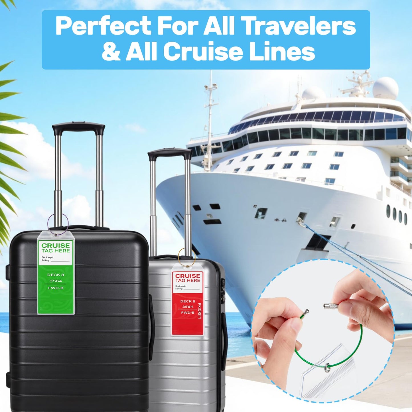 Cruise Essentials 2025 Kit – Must-Have Travel Set with Power Strip, Lanyard, Magnetic Hooks, Luggage Tags, Towel Bands & Waterproof Phone Holder