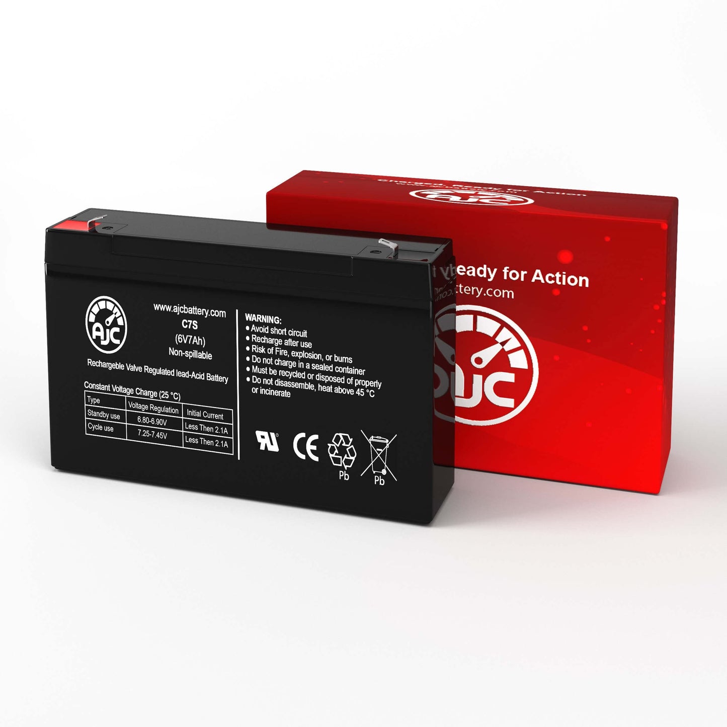 AJC Battery Compatible with Lithonia ELB0607 6V 7Ah Emergency Light Battery