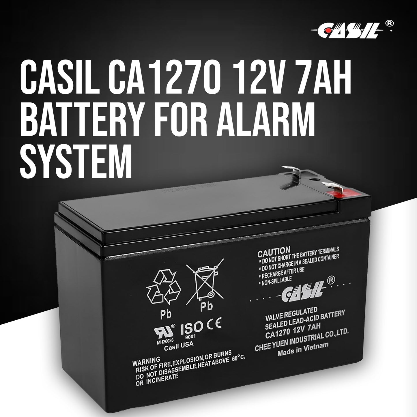 CASIL 12V 7AH CA1270 First Alert ADT Alarm Battery