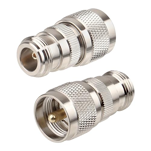 MOOKEERF 2 PCS N Female to PL259 UHF Male Plug RF Coaxial Connector Adapter for WiFi Antenna Extension Cable