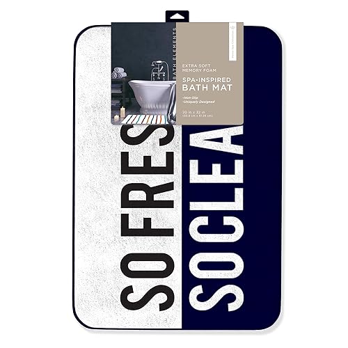 Extra Soft Bath Mat - Memory Foam Bath Rug -Fun Sayings Spa-Inspired Design, Ultra-Plush & Absorbent - Machine Washable 20in x 32in (So Fresh So…