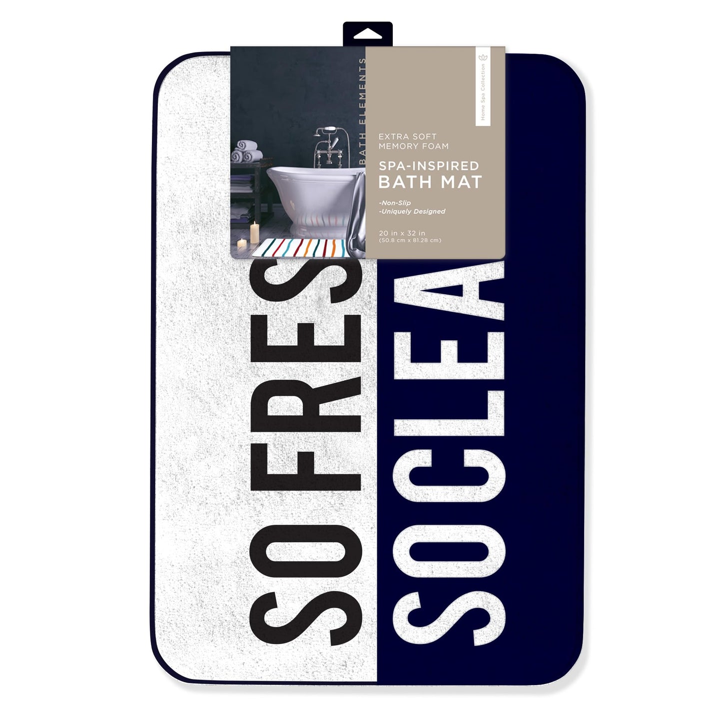 Extra Soft Bath Mat - Memory Foam Bath Rug -Fun Sayings Spa-Inspired Design, Ultra-Plush & Absorbent - Machine Washable 20in x 32in (So Fresh So…