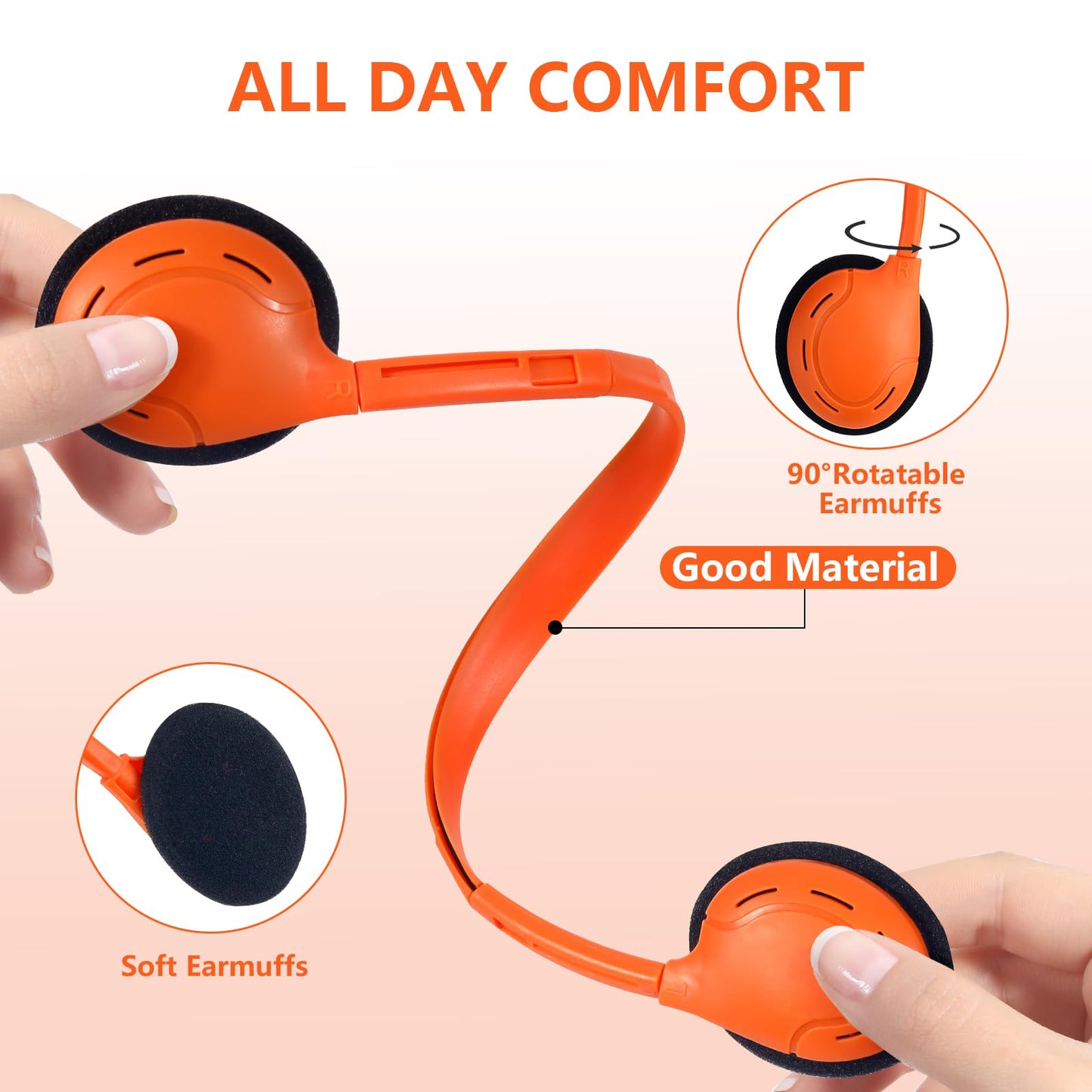 ZNXZXP 30 Pack Class Set Headphones for Students School Classroom Headphones Bulk Over The Ear Adjustable with 3.5 mm Jack for Library, Online Lesson…