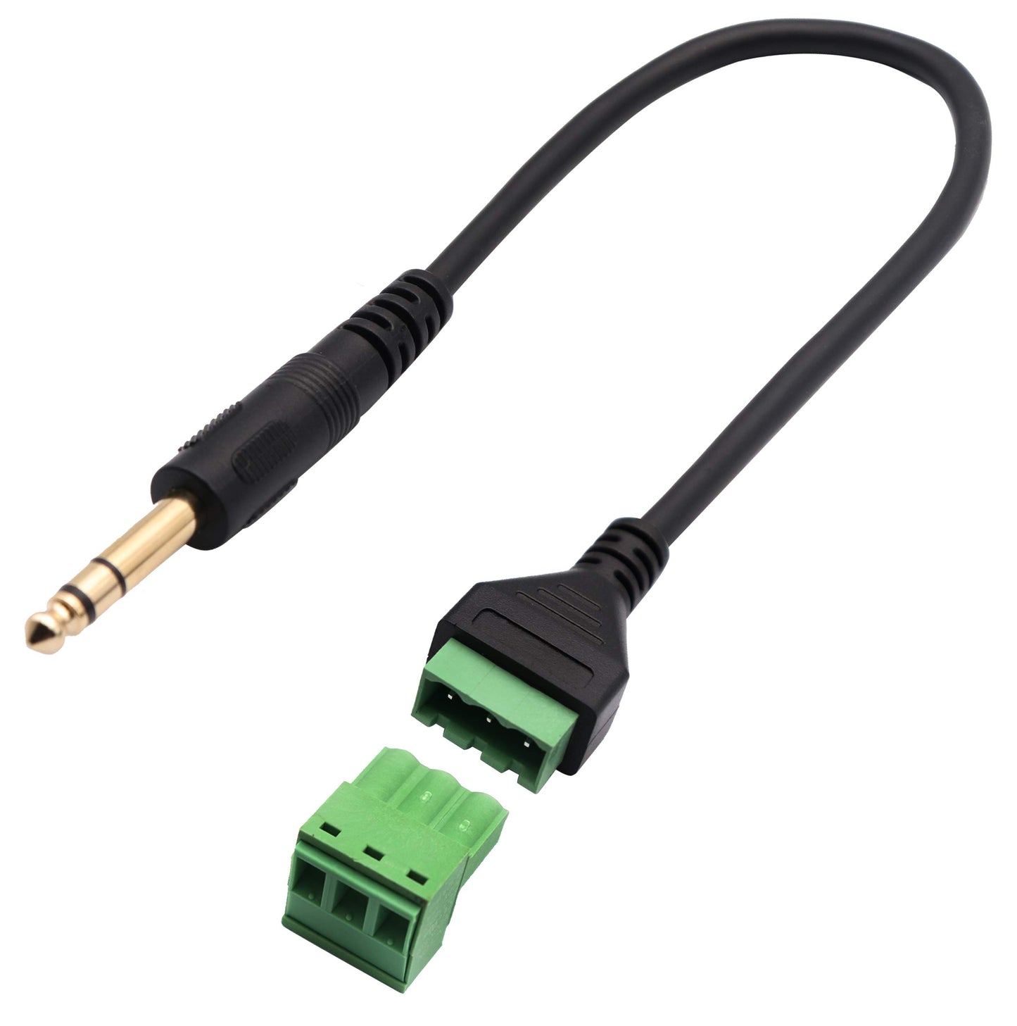 zdyCGTime 6.35mm Screw Terminal Block Connector Cable 6.35mm ?1/4 Inch? Stereo Audio Male to 2 Pin/Way Female Bolt Screw Shield terminals Pluggable