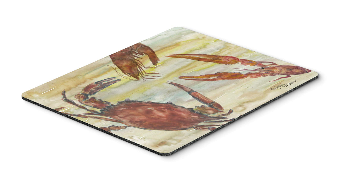 Caroline's Treasures SC2023MP Crab, Shrimp, Oyster Yellow Sky Mouse Pad, Hot Pad or Trivet for Home Office Gaming Working Computers Laptop Mouse