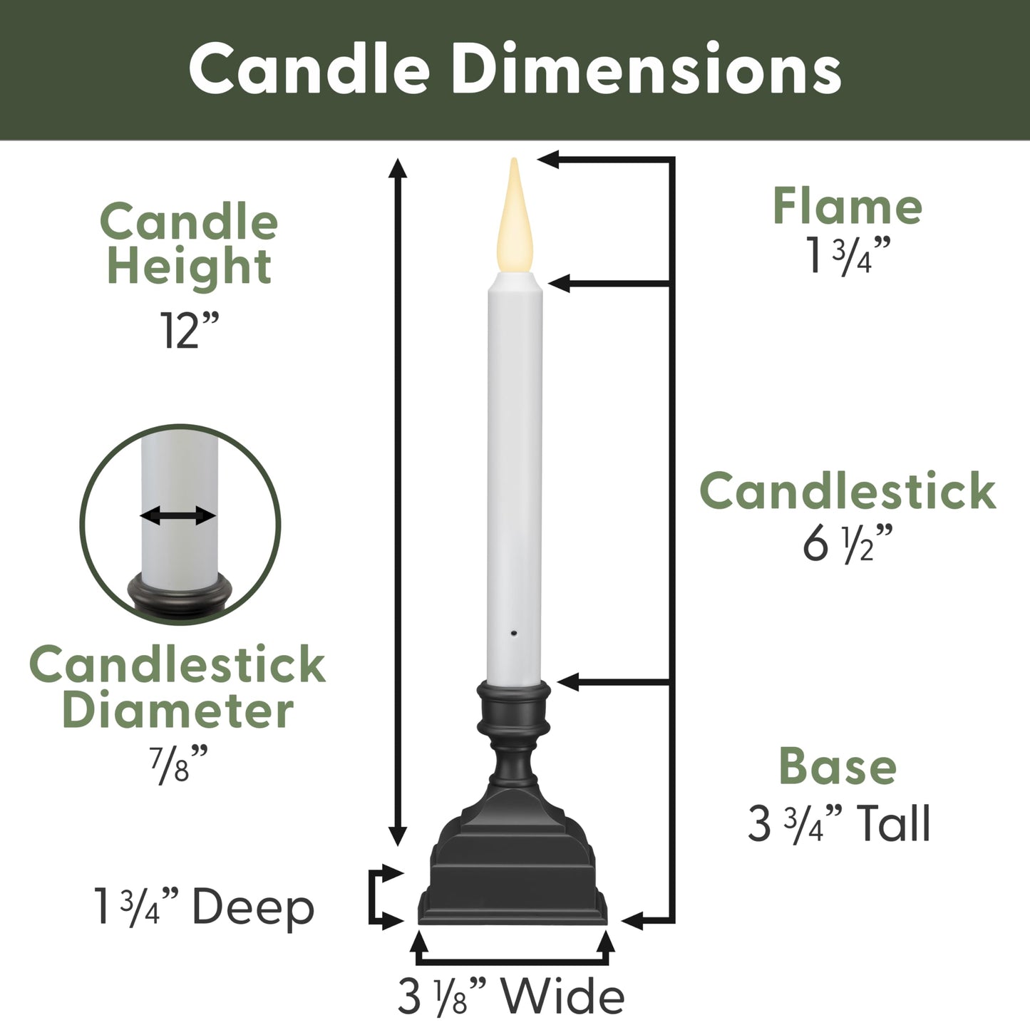 612 Vermont Battery Operated LED Window Candle with Sensor and 8 Hour Timer, Patented Dual LED Flicker Flame, VT-1620A-4 (Pack of 4, Antique Bronze)