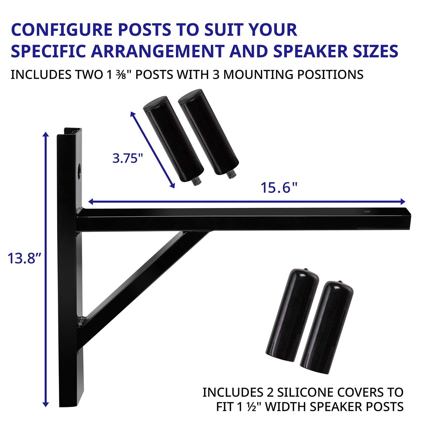 LyxPro Wall Mount Speaker Bracket for Professional Audio PA Speaker Holder Set of 2 Pair Heavy Duty Metal Supports 90 Lbs. Weight Capacity