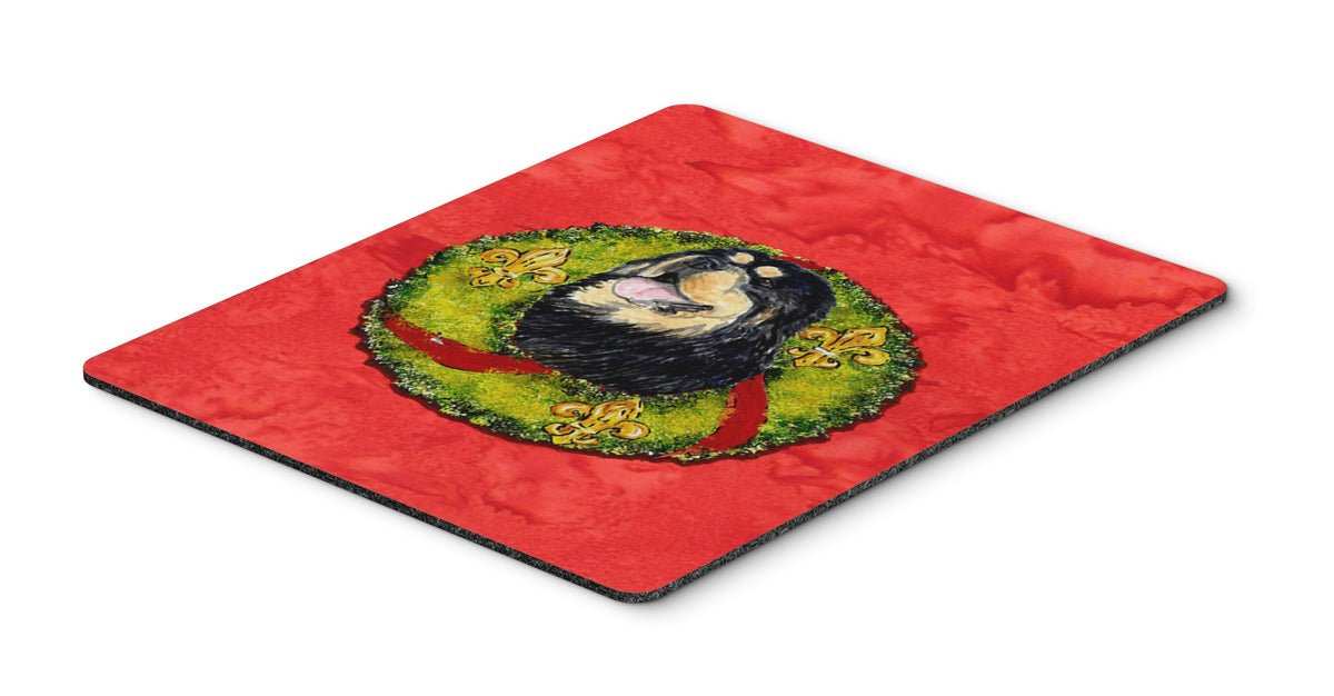 Caroline's Treasures SS4199MP Tibetan Mastiff Cristmas Wreath Mouse Pad, Hot Pad or Trivet for Home Office Gaming Working Computers Laptop Mouse