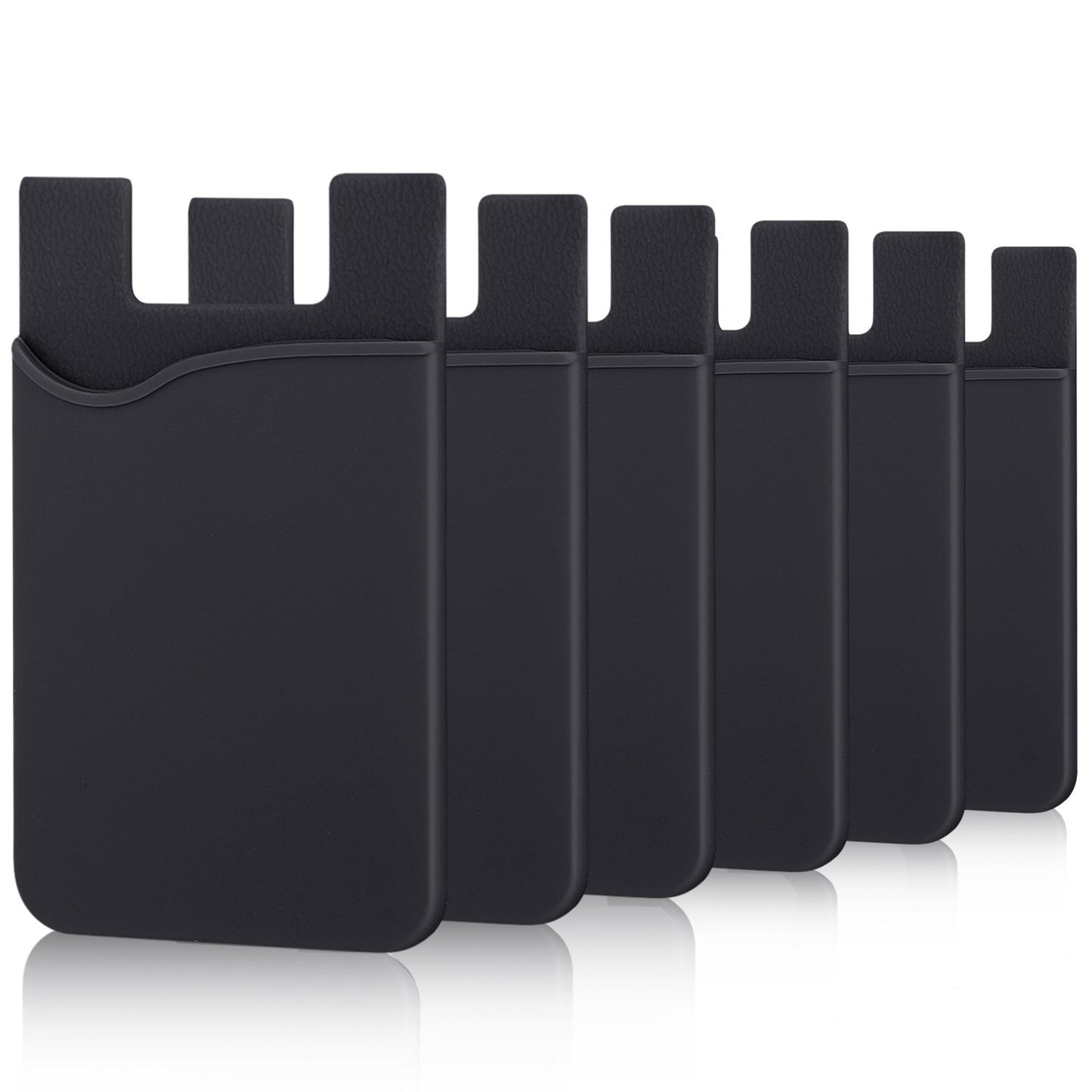 Adhesive Card Holder, 6 Pack Silicone Credit Card Holder for iPhone, Adhesive Silicone Back of Phone Wallet,Rubber Card Holder for Phone Case