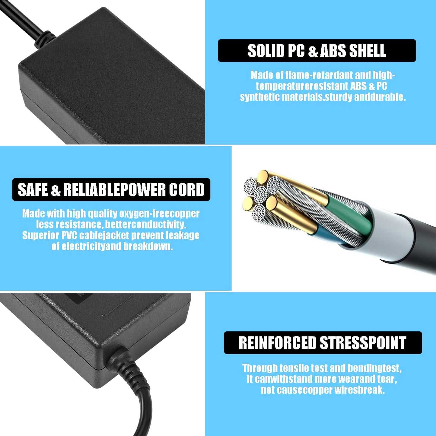 36V 4A 144W Power Supply Adapter 100-240V AC to DC 36 Volt 4Amp Power Adapter 5.5mm x 2.5mm/2.1mm DC Output Jack 36V Volt AC Power Supply for LED…