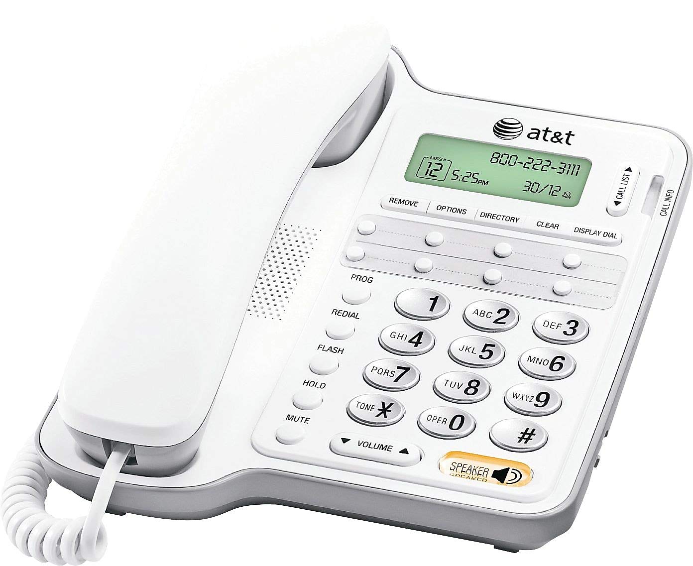 AT&T CL2909 Corded Speakerphone with Caller ID/Call Waiting, White
