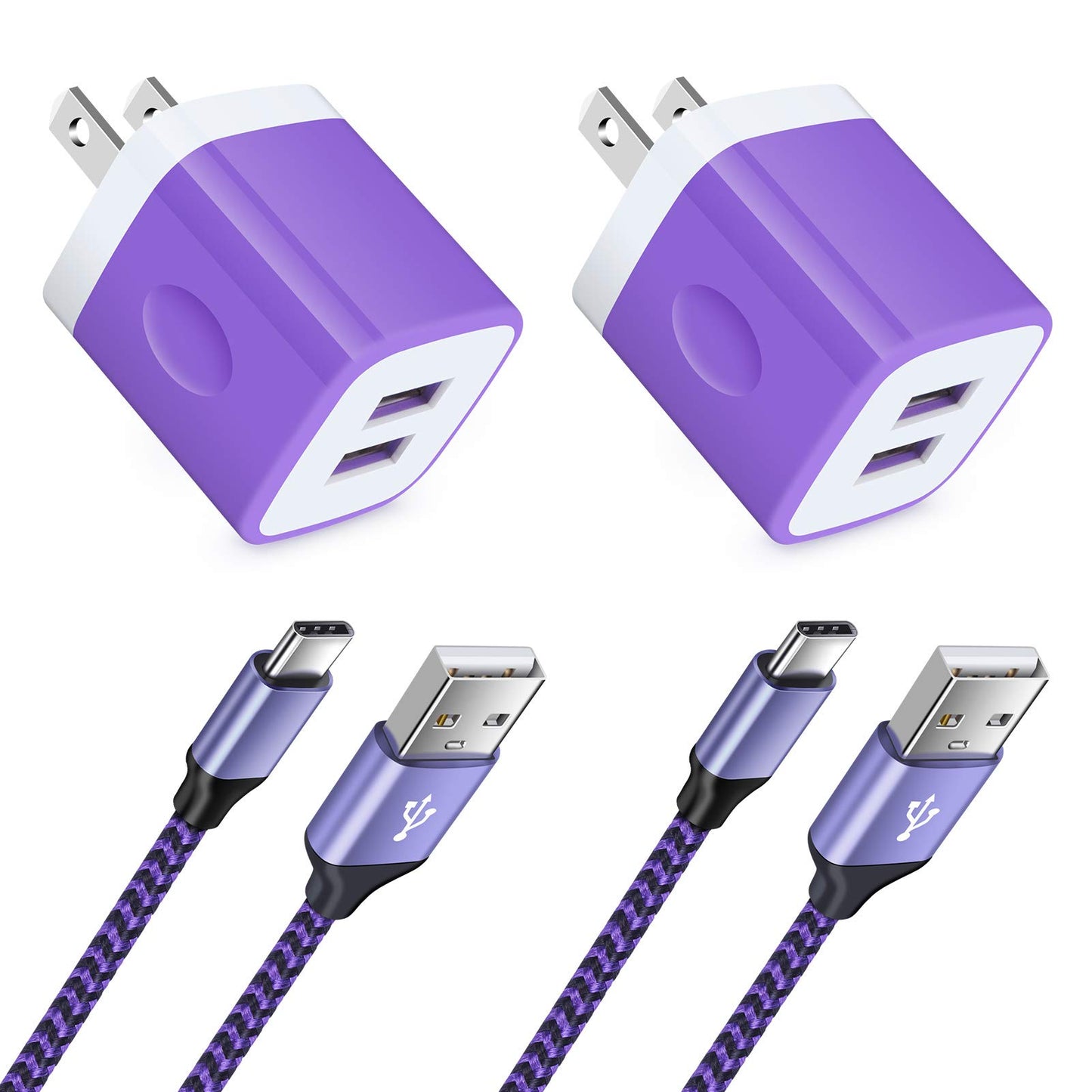 Phone Charger Plug for Samsung Galaxy S26 S26+ S26 Ultra S25 S24 M17e F70e A07 Z Trifold, Google Pixel 10a 10 Pro 10 9 8, 2 Dual Wall Charger Block