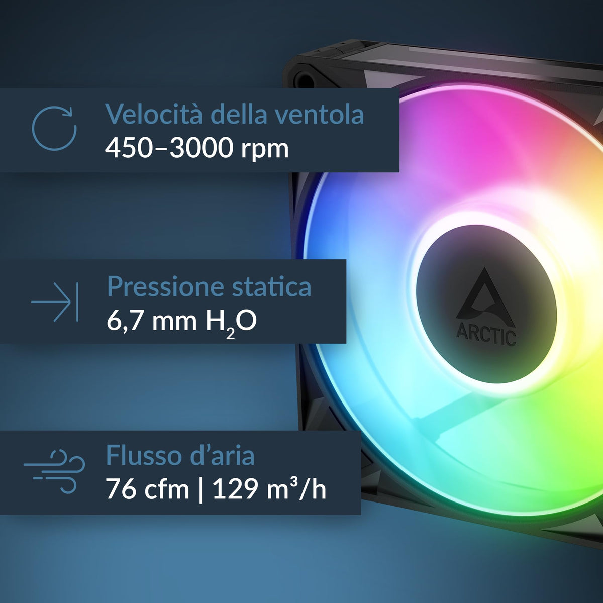ARCTIC BioniX P12 A-RGB, 3 Pack (Black)