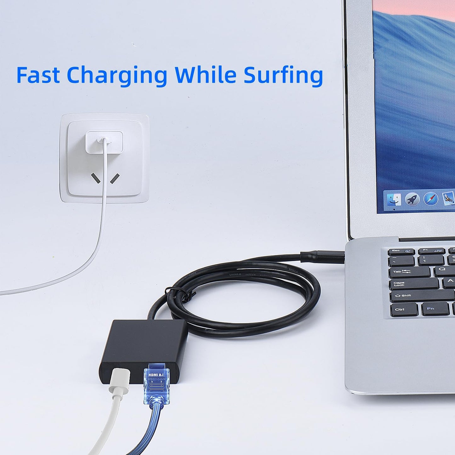 USB C to Ethernet Adapter with Charging for iPhone 15 Pro/Max, 3.3FT USB-C to RJ45 Ethernet Adapter, Compatible MacBook Pro Air, Samsung, iPad