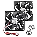 ACEIRMC 2pcs 9225 92mm x 25mm 12V DC Brushless Computer case Fan 12 Volt 2Pin Dual Ball for DIY Cooling Ventilation Exhaust Projects (Double Ball