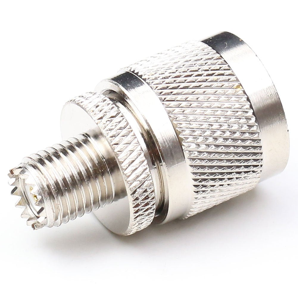 ANHAN UHF Male to Mini UHF Female Connectors, 2Packs - Coaxial Adapter, 50 Ohm, Pure Brass, Nickel Plated