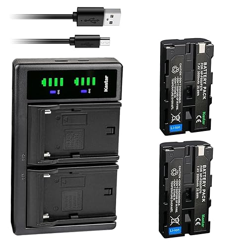 Kastar 2-Pack NP-F580 Battery 7.4V 3500mAh and LTD2 USB Charger Replacement for L Series NP-F530 NP-F550 NP-F570 NP-F750 NP-F770 NP-F930 NP-F950